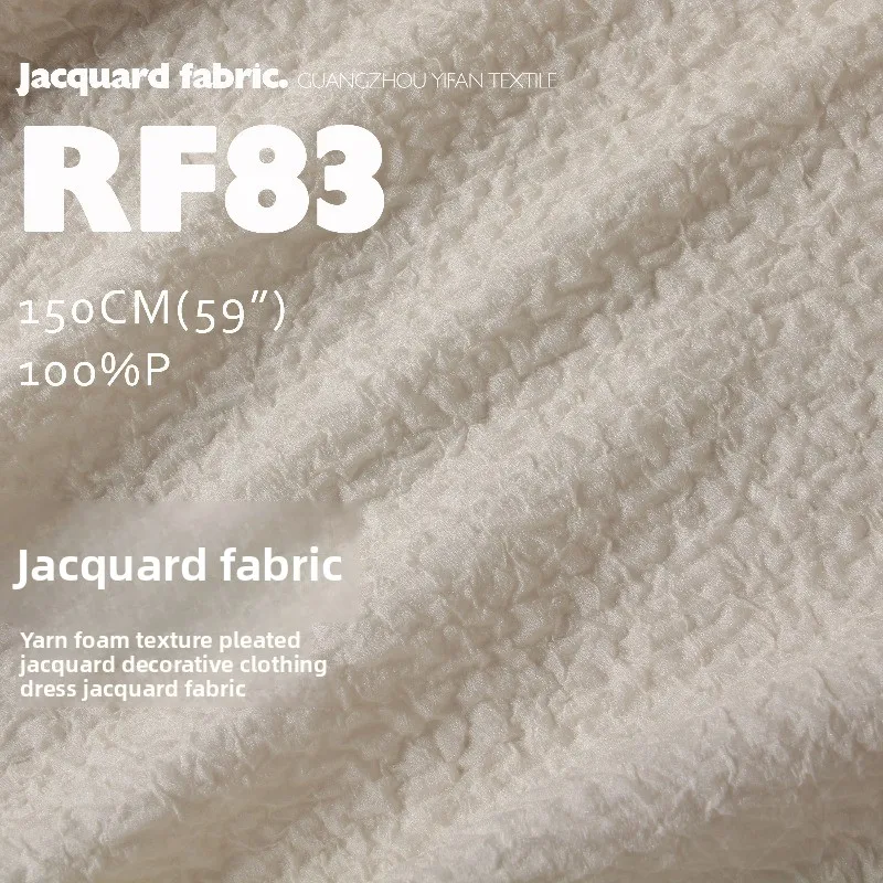 

Soft Crape Crushed Jacquard Fashion Fabric for Bag Clothing Dress Decoration Cloth Diy By The Meter Sewing Material Fabrics