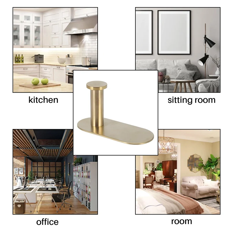 ABHU 벽걸이 형 핸드 타월 바 랙 브러시 골드 스테인레스 스틸 라운드 화장지 홀더 후크 하드웨어 액세서리