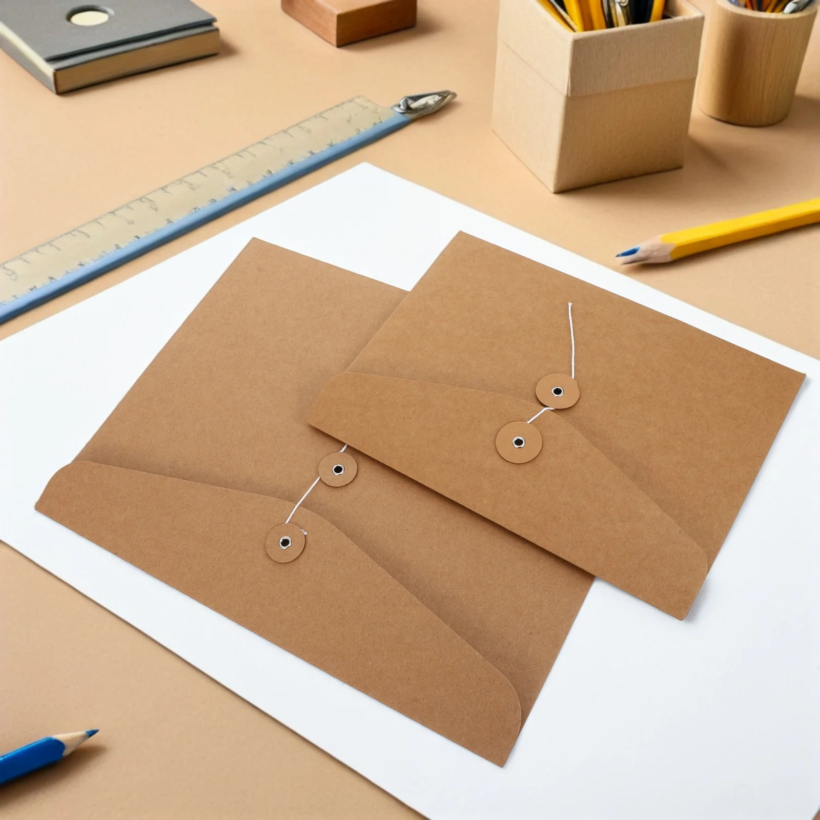 10 قطعة A4 A5 ملف مغلف المجلدات كرافت ورقة منظم المستندات سترة مع سلسلة إغلاق جيوب أفقية لمكتب المدرسة