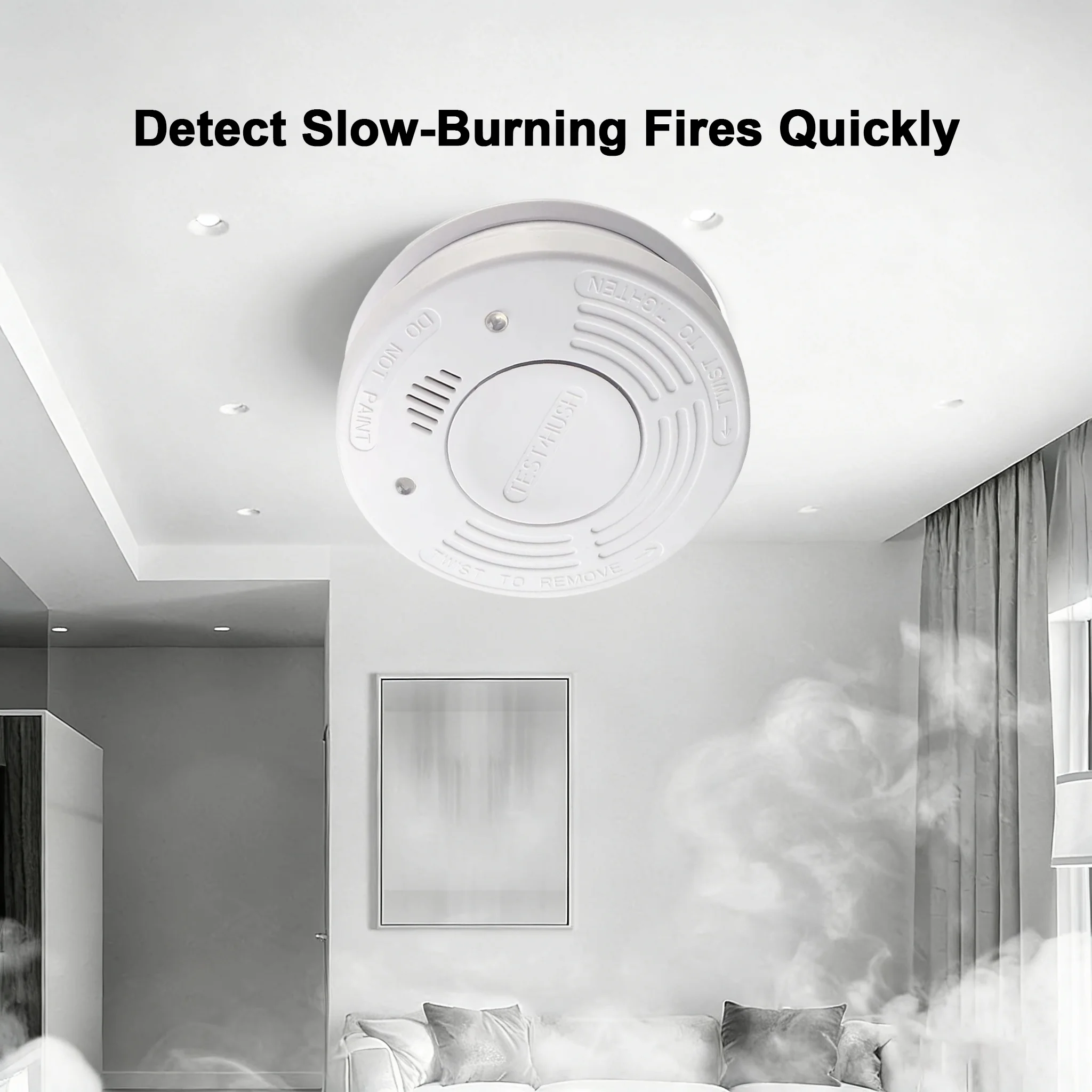 CCEsafety SA11 10 سنوات كاشف الدخان الكهروضوئي حساسات الدخان CE EN14604 معتمد CR123A بطارية LED مؤشر أمن الوطن #5