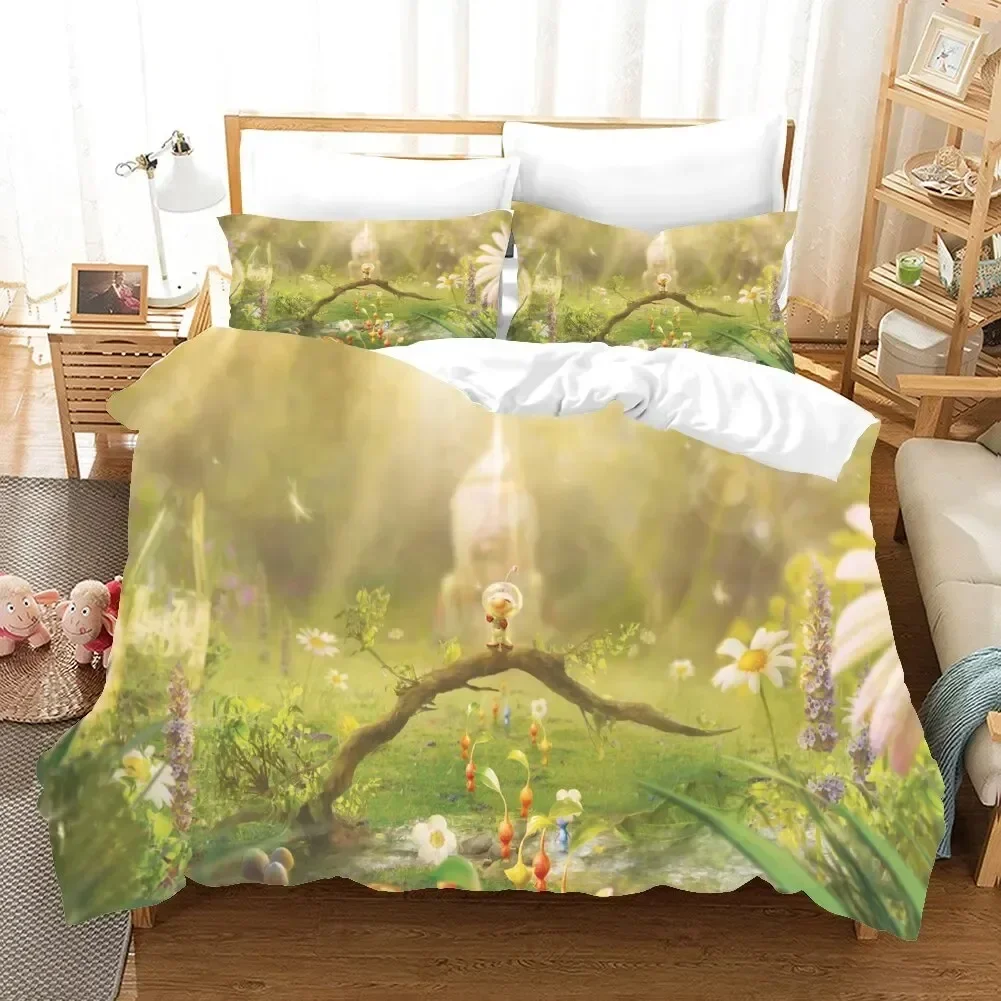 

3D Printed Pikmins Game Comfortable Duvet Quilt Cover Pillowcase Bedding Set Children Bedroom Decoration Home Textile