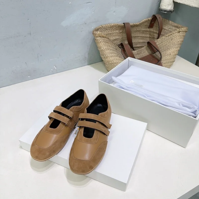 2025 model, new Mary Jane style women's shoes, genuine leather, soft surface, flat sole, versatile, casual, low-cut, slip shoes