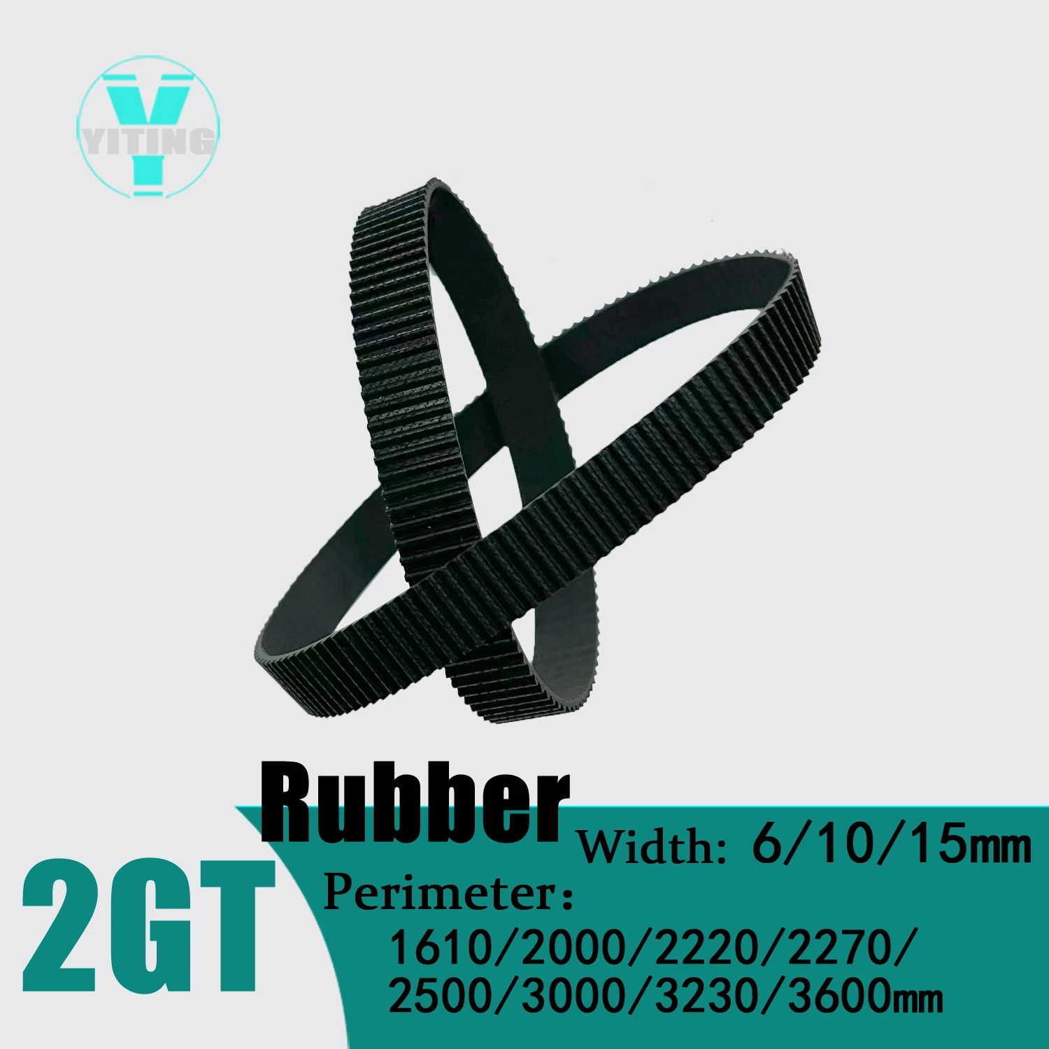 

2GT 2MGT Belt Width 6/10/15mm Rubber CBelt Closed Loop Perimeter 1610/2000/2220/2270/2500/3000/3230/3600mm Timing Synchronous