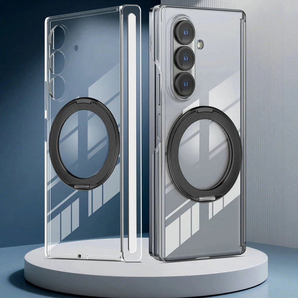 

Хрустальный чехол для Samsung Galaxy Z Fold 7 5G с магнитом для беспроводной зарядки, задняя крышка Etui для Galaxy Z Fold 6 5 Fold7, шарнирная подставка