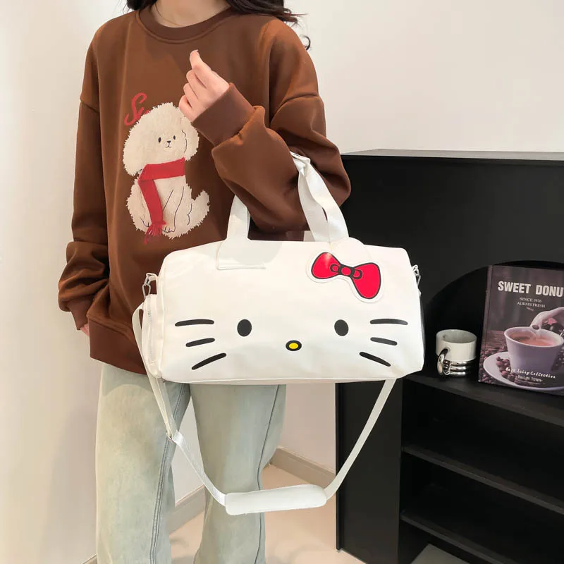 

Waterproof Gym Bag for Women Cute Cat Pattern Sports Shoulder Bag Large Capacity Handbag for Travel Workout