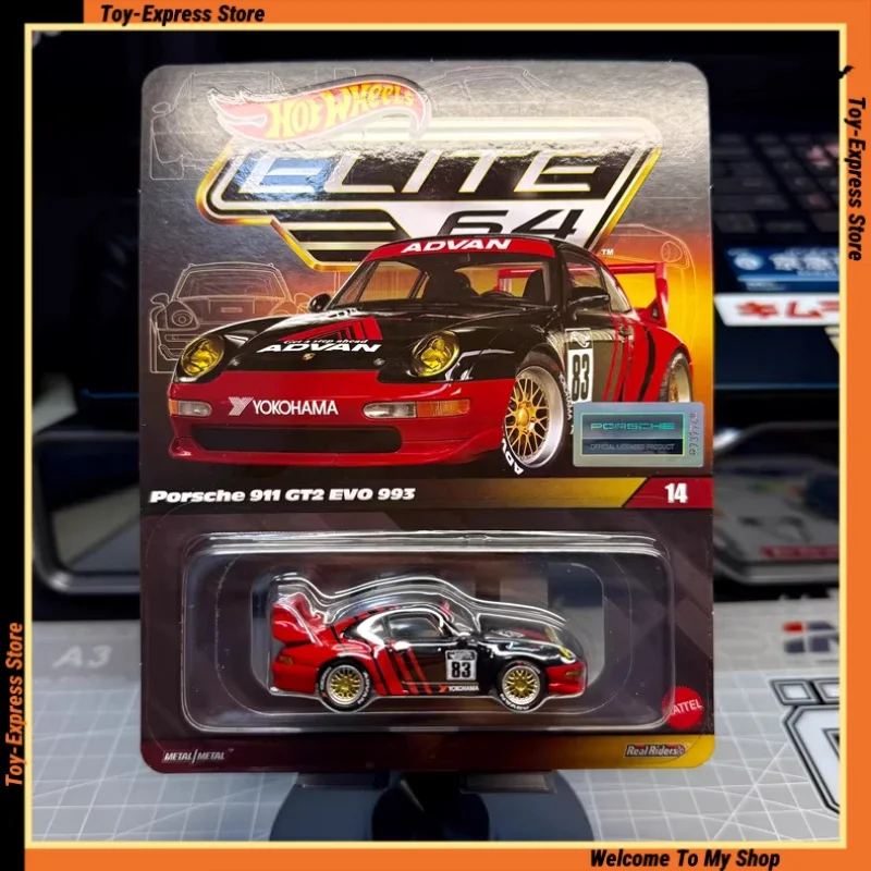 Hot Wheels 2025 Elite 64 Crianças Brinquedos Hotwheels 2025 1:64 Modelo de Carro Meninos Crianças Brinquedos Porsche 911 GT2 EVO 993 Presente Colecionável