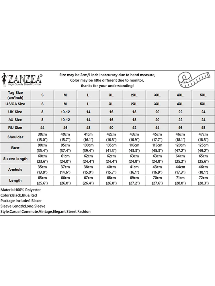 ZANZEA مكتب سيدة معاطف ضئيلة 2024 الخريف السترة الرسمية خمر الصلبة رقيقة القمم المرأة مزدوجة الثدي طويلة الأكمام التلبيب أبلى