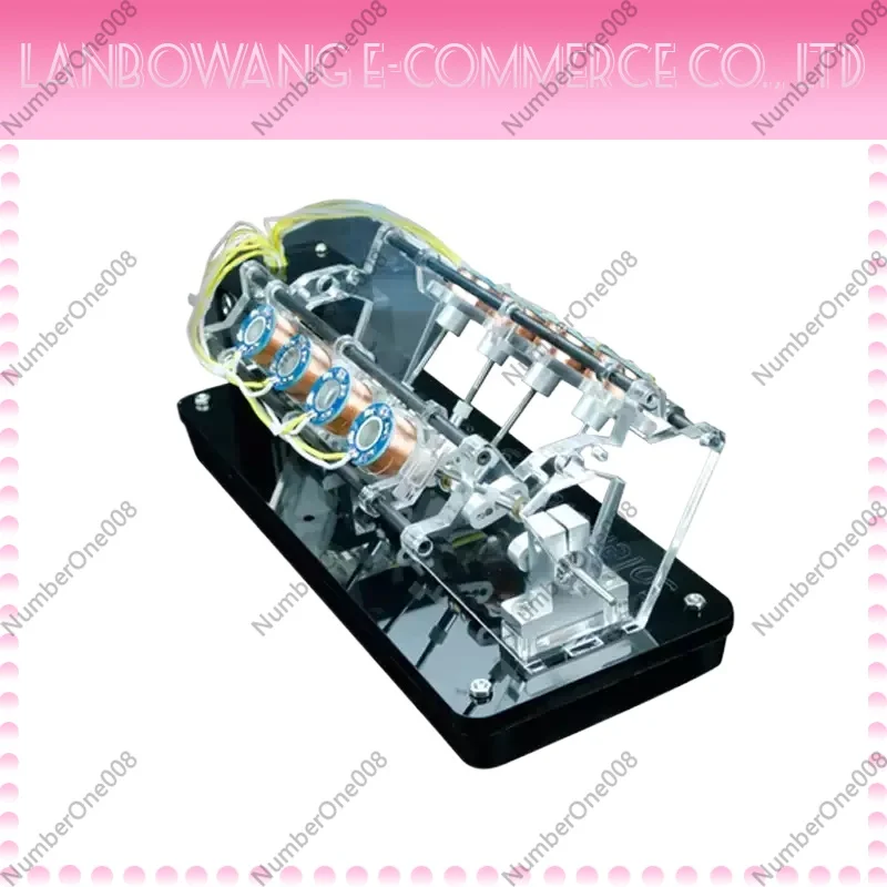 Cool! 8 coil Electromagnet engine, engine model can be started, high speed motor, v type engine. Fun!    1