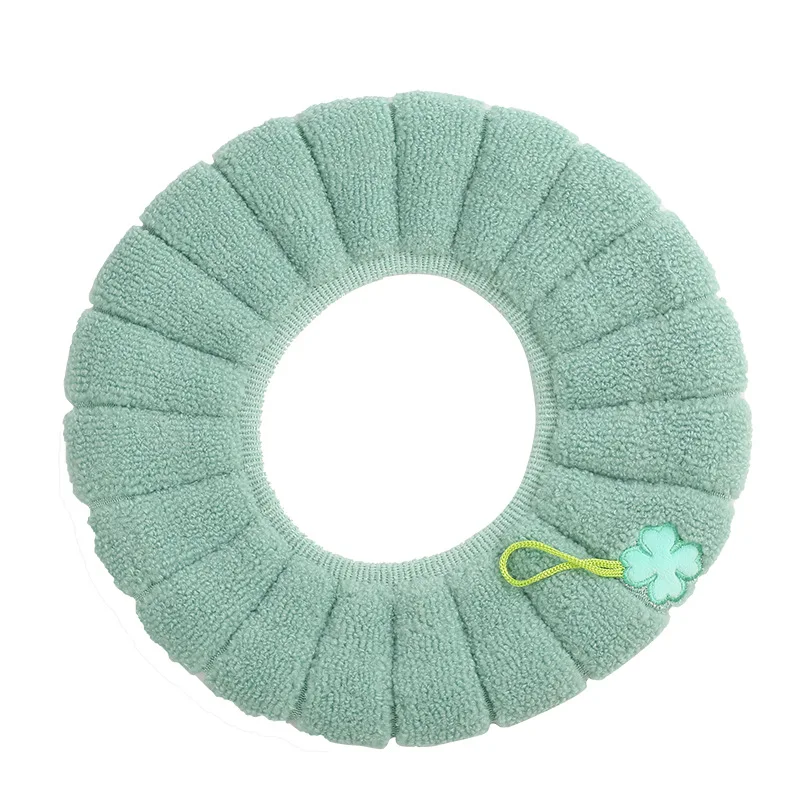 Winter Warm Toilet Seat Cover Washable Bathroom Toilet Pad Cushion With Handle Thicker Soft Mat Knitting Warmer Closestool Mat