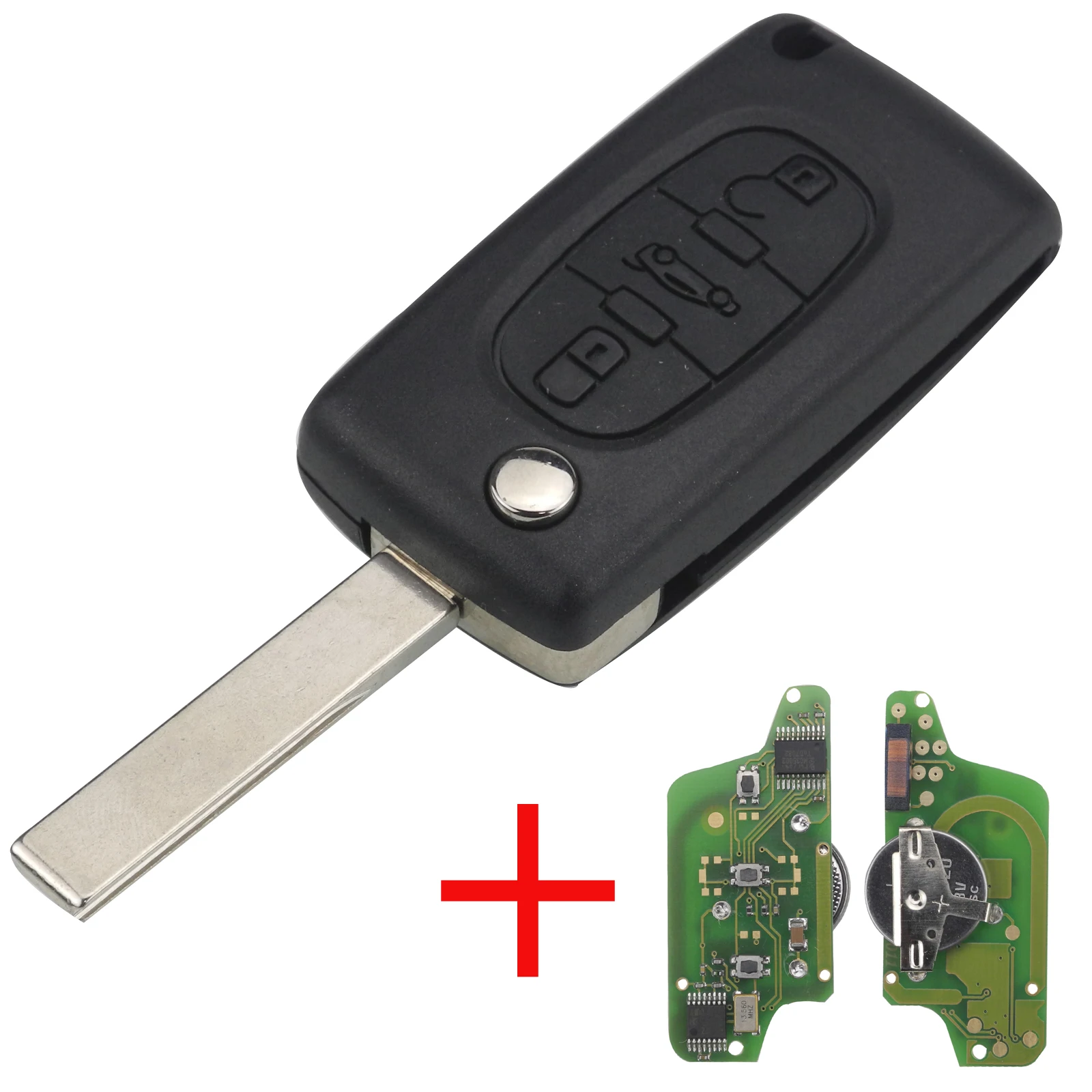Jingyuqin Car Key 433Mhz ID46 ASK/FSK For Peugeot 307 407 607 807 Partner Citroen C3 C4 C5 C6 C8 Xsara 3/4B HCA/VA2 CE0536/0523