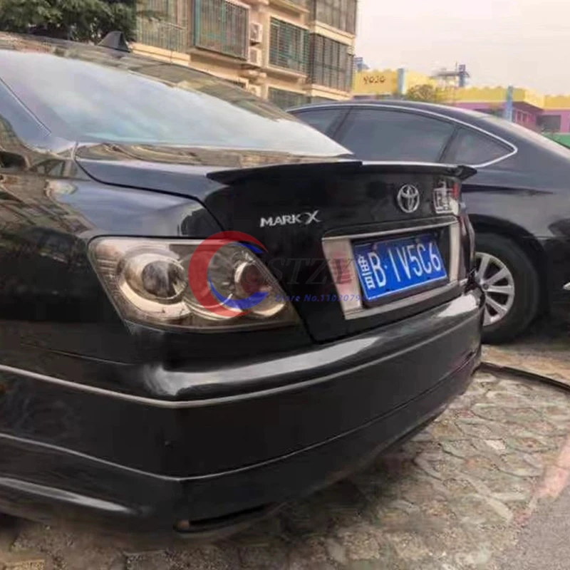 

2005 - 2009 For Toyota Mark X Reiz rear trunk lid spoiler fender ABS carbon black sports modification kit