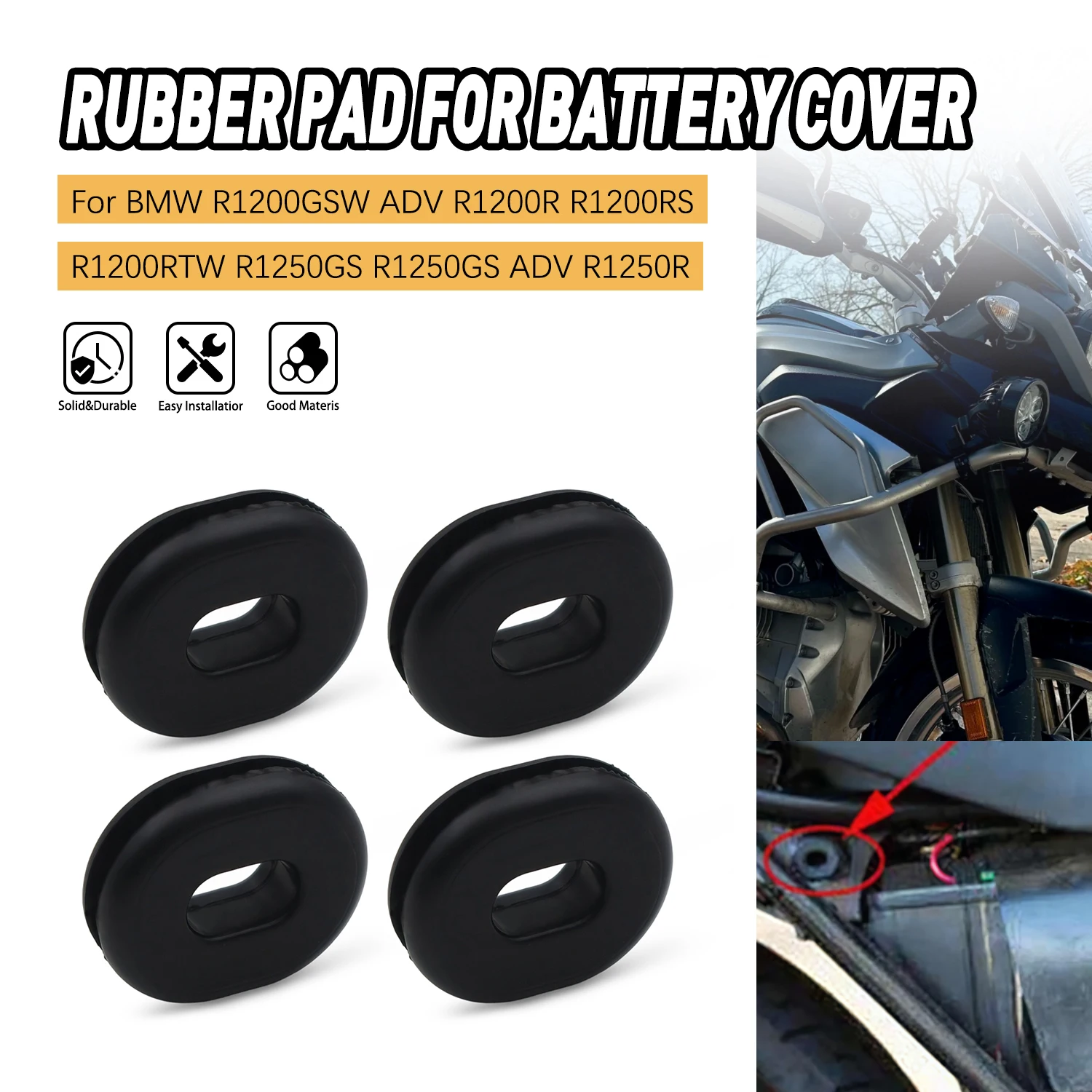 

Rubber Battery Tray Side Cover Grommet For BMW R1200GSW ADV R1200R R1200RS R1200RTW R1250GS R1250R K50 K52 K53 K54 61138532186