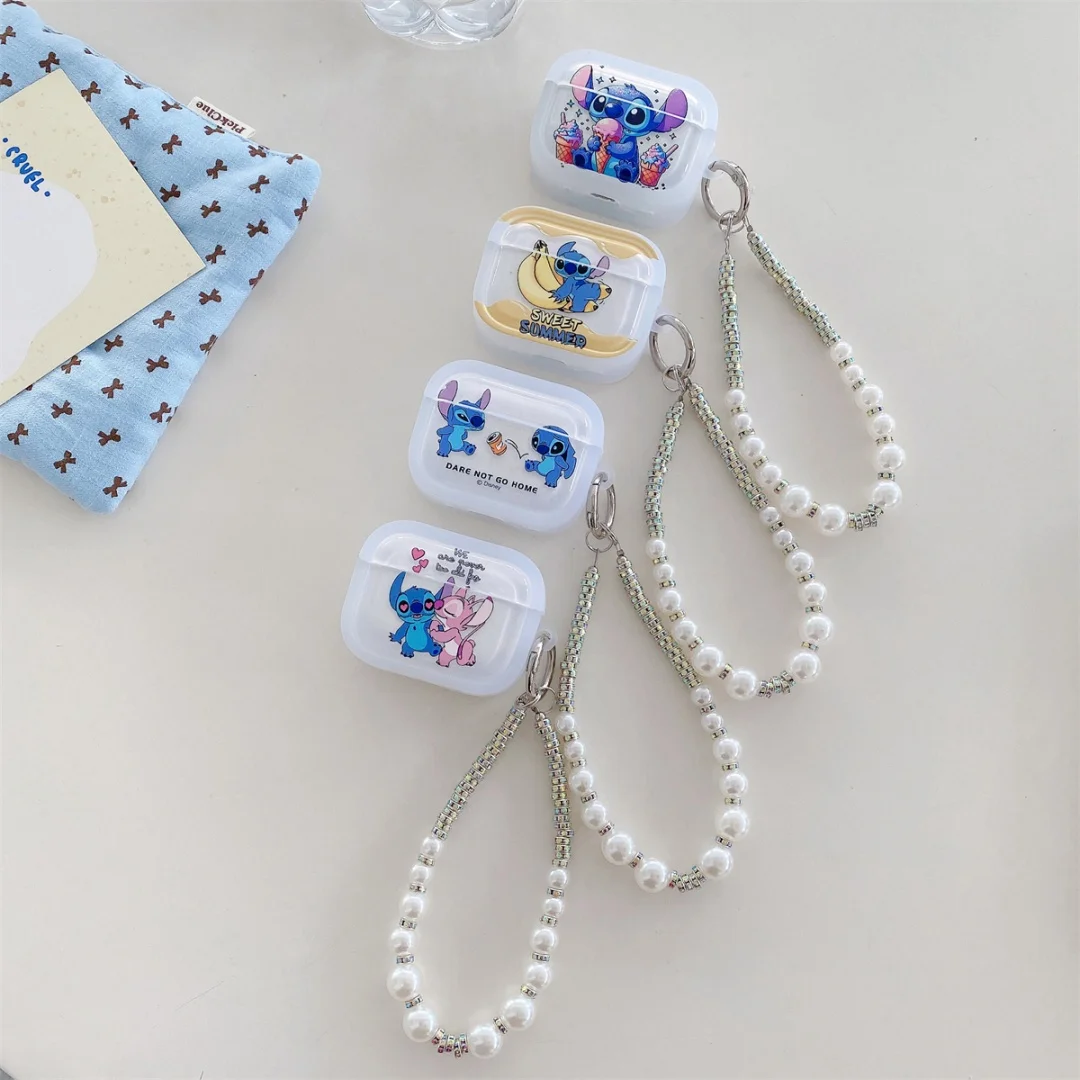 لطيف ديزني غرزة الملاك حقيبة سماعة الاذن قلادة ل AirPods برو 2nd الجنرال غطاء الكرتون ل AirPods 1 2 3 4 حالات وقائية