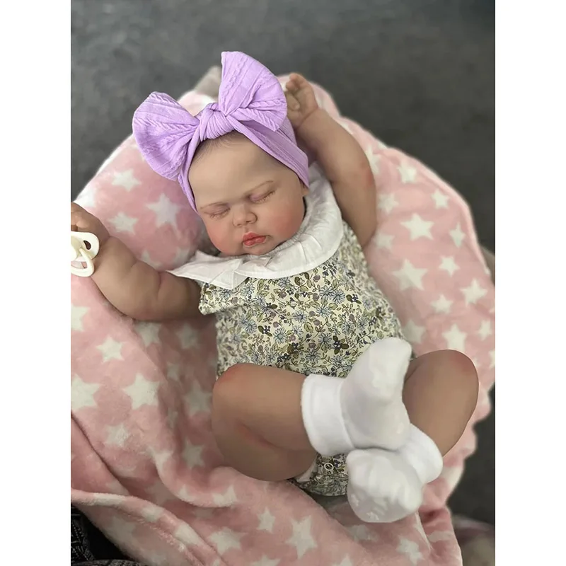 60cm Pickle Lifelike Reborn Baby Doll Toddler Newborn Doll Soft Touch 3D Skin Art Doll with Hand Painted Hair