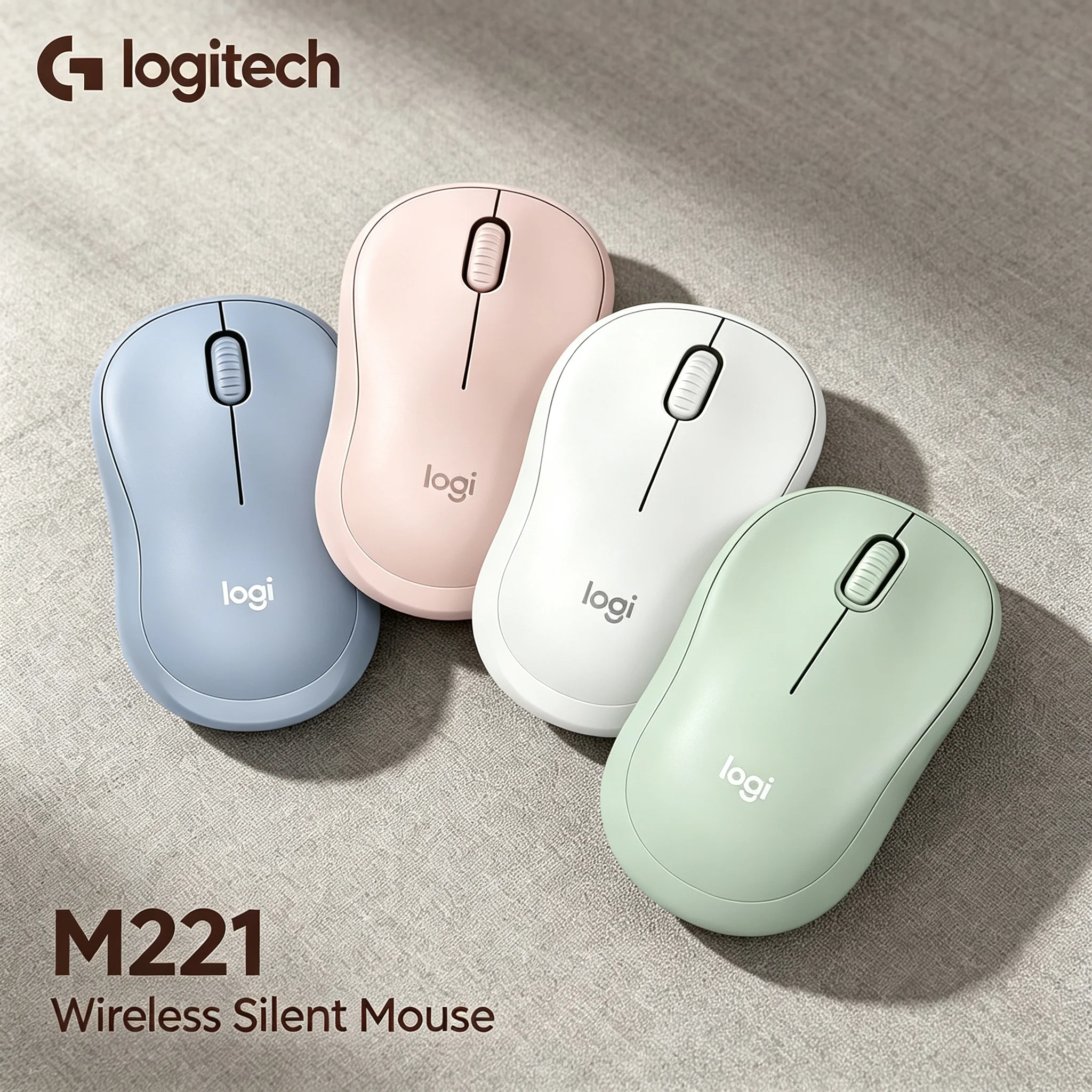 Original Logitech M221 Mute Wireless Mouse 2.4G Stable Connection Silent Click Mice For Desktop Notebook