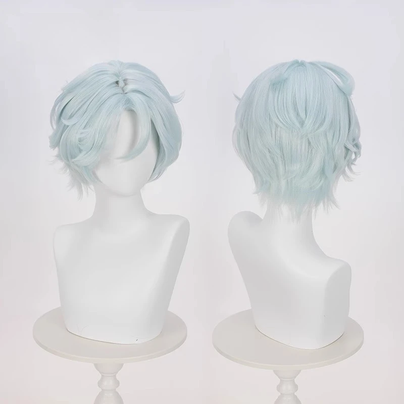 Jogo genshin impacto yifa natlan dottor dragão cosplay peruca simulação couro cabeludo cinza anime cabelo masculino anime roleplay peruca