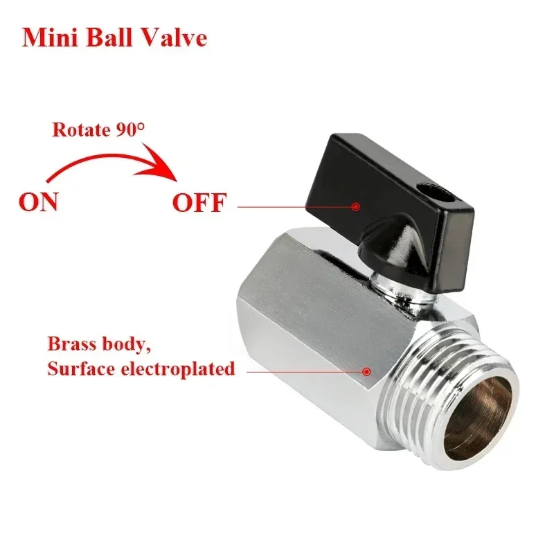1/8 "1/4" 3/8 "1/2" G موضوع مستقيم NPT ذكر إلى أنثى ضاغط الهواء المياه الغاز النفط اغلاق صمام النحاس صمام كروي صغير #3