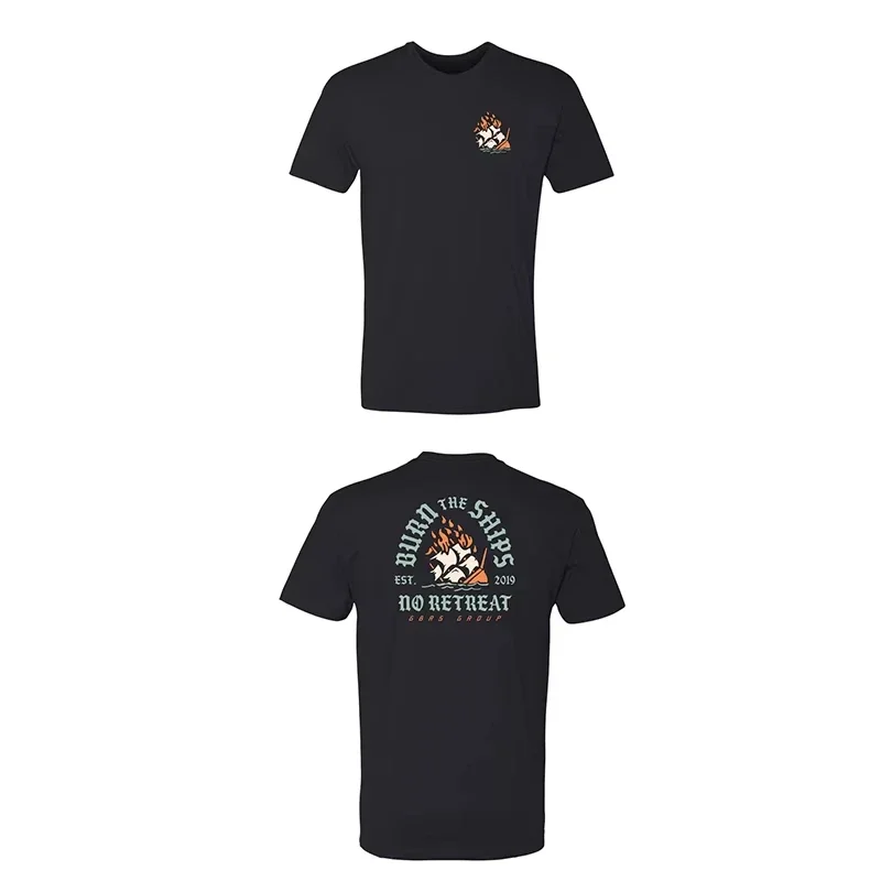 Burn The Ships No Retreat Taktisches Militärtraining Grafik-T-Shirt Baumwolle Herren Damen T-Shirt Sommer Streetwear – Detail 6