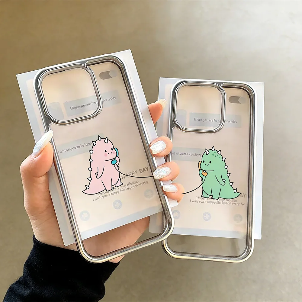 Paar-Liebesmuster Klare Hülle für iPhone 13 14 Pro Max Hüllen iPhone 12 11 15 16 17 Pro XR Max Plus Luxus-Plating Coque – Detail 2