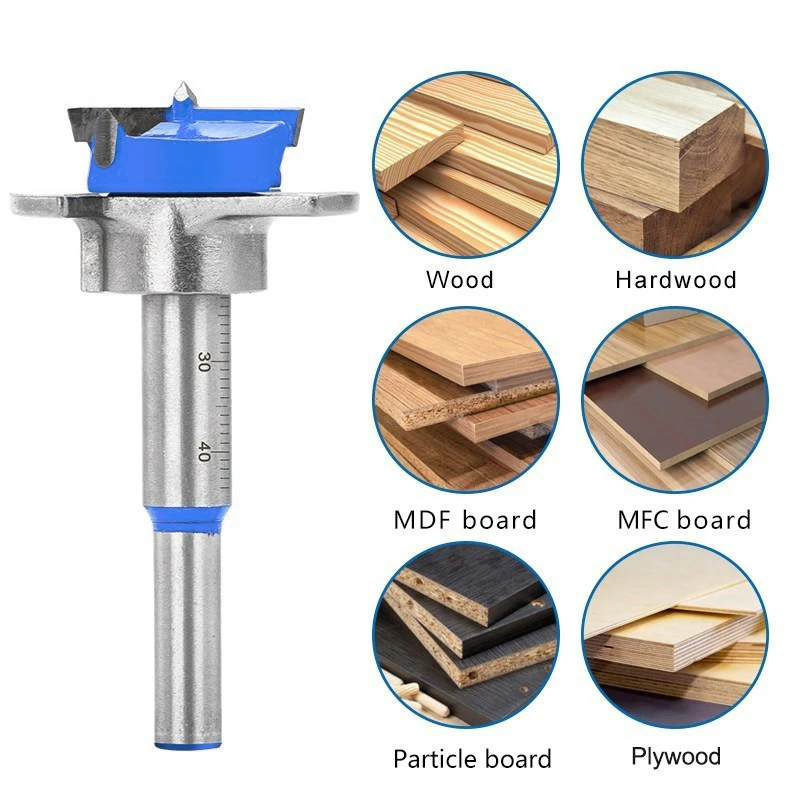 Hinge Hole Opener 15-35mm Adjustable Carbide Drill Bit Woodworking Position Hole Saw Forstner Drill Bit Boring Bit Wood Cutter