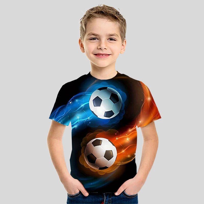 Football 3D Print Kids T Shirt Summer Fashion Cartoon Casual T-shirt For Boy Girl Clothes Unisex Tshirt Tops Children's Clothing