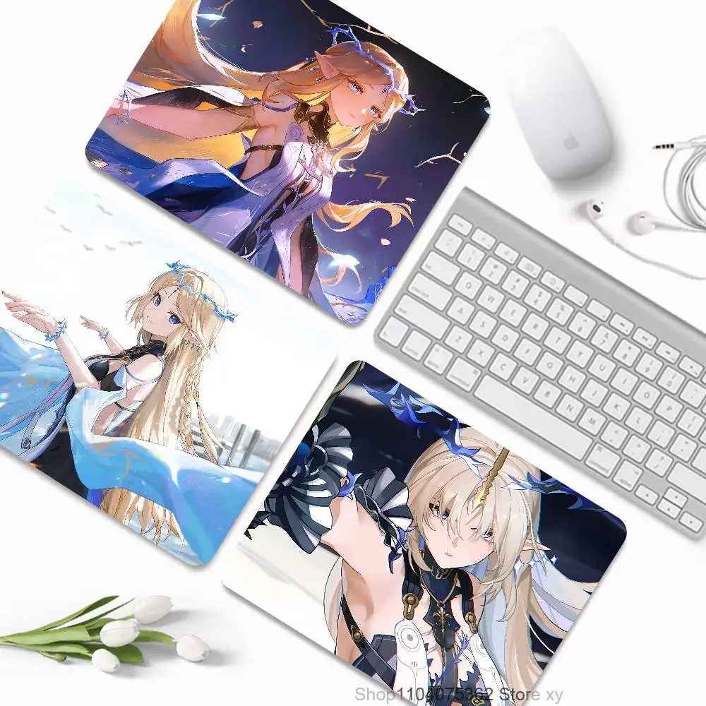 Cartethyia Wuthering Waves Mousepad Small LockEdge Mouse Pad For Gamers Computer Desk Pad Rectangular Anti-slip Rubber