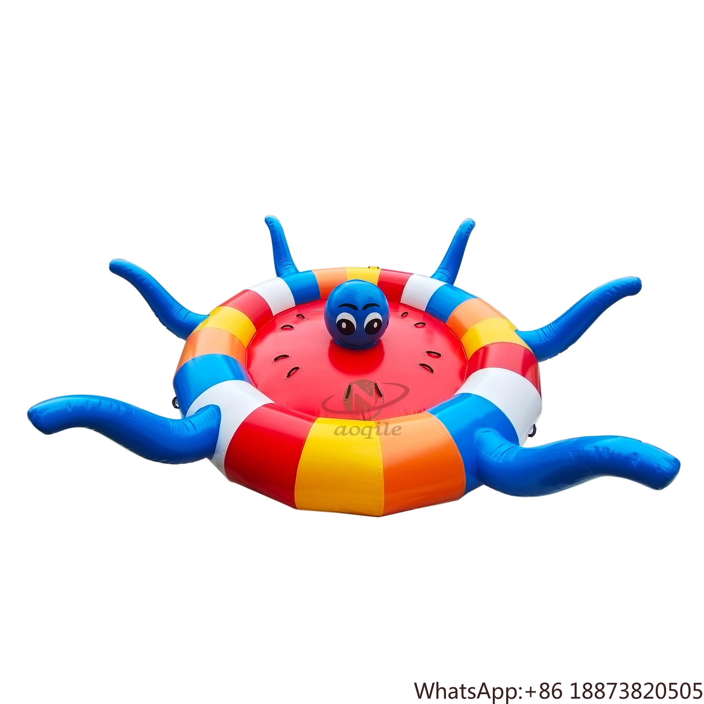 6-10 People Funny Octopus Shape Spinning Ufo Towable Tube Rotating Inflatable Disco Boat for Sale