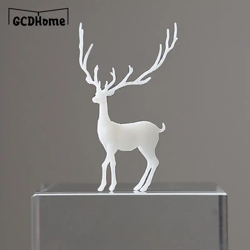 1PC Resin Crystal Deer Christmas Forest Elk White Dessert Table Decor Merry Christmas Decor For Home Kid Naviidad Gift DIY