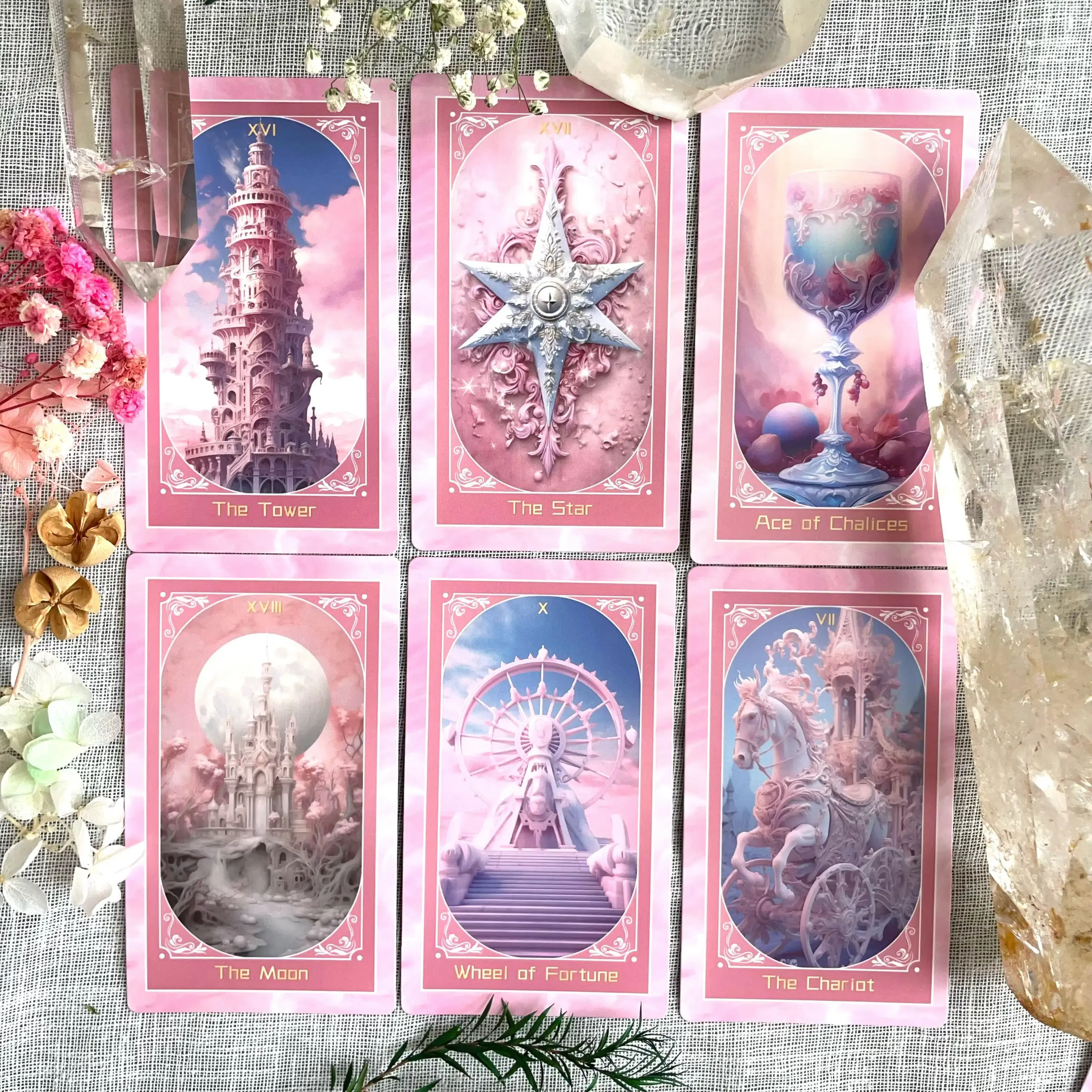 Occult Oracle High Quality Divination Deck Original Genuine Pink Love Tarot Cards Box Cats Russian Spanish Exquisite Collection