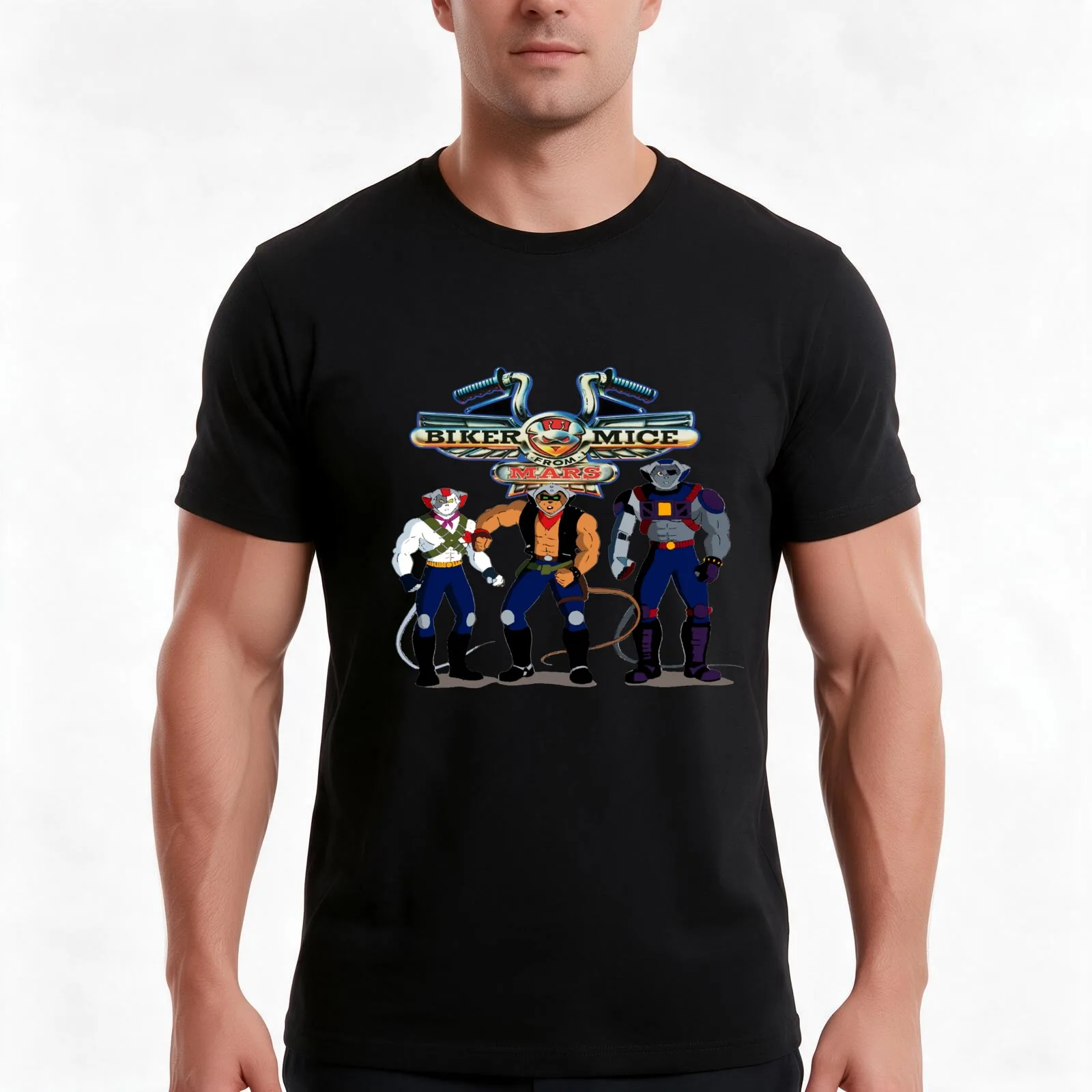 Biker Mice From Mars - Retro Children's TV Cartoon T-Shirt, Summer Casual Cotton Tee, Oversized Streetwear Tops, 100% Cotton