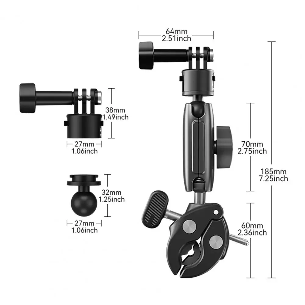 Handlebar Mount for Insta360 Handlebar Mount for Osmo Action Camera 360 Degree Rotating Action Camera Handlebar Mount for Gopro