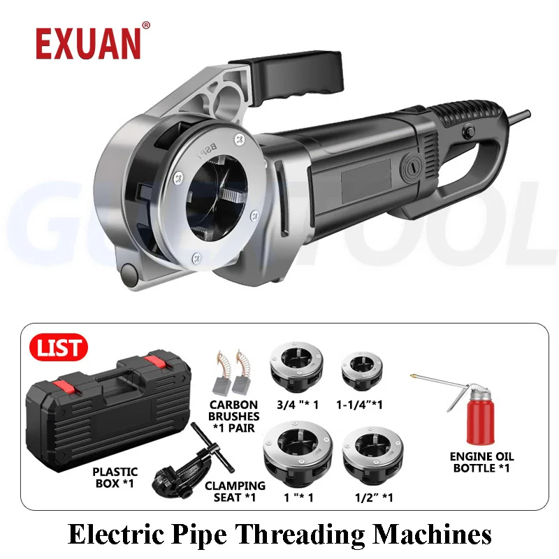 

2200W Handheld Galvanized Pipes Electric Threading Machine,Small Manual Metal pipes Quick Twisting Plate Thread Cutting Tool
