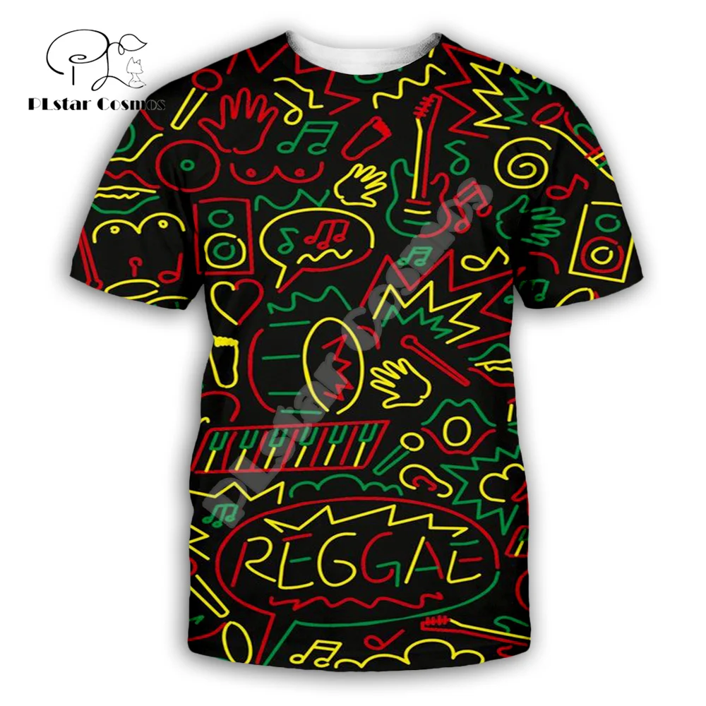 Bob Marley Reggae Musician Rastafari Lion Tattoo Retro Vintage 3DPrint Summer Harajuku Casual Funny Tee T-Shirts Short Sleeves S