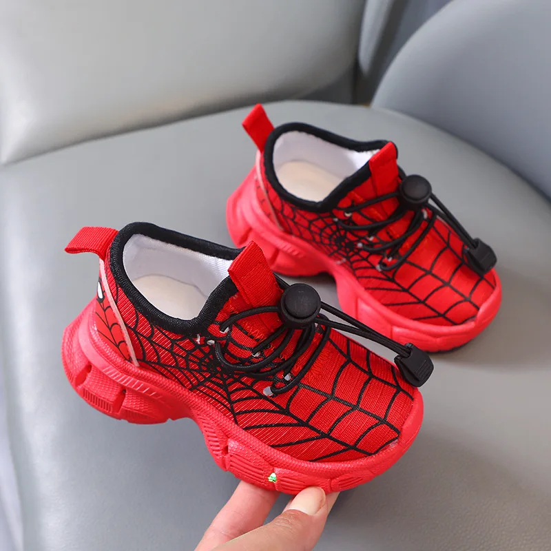 Disney dziecięce lekkie buty Led moda Aoger Spiderman chłopcy trampki dziewczynki Cartton buty na co dzień oddychające dziecięce buty sportowe