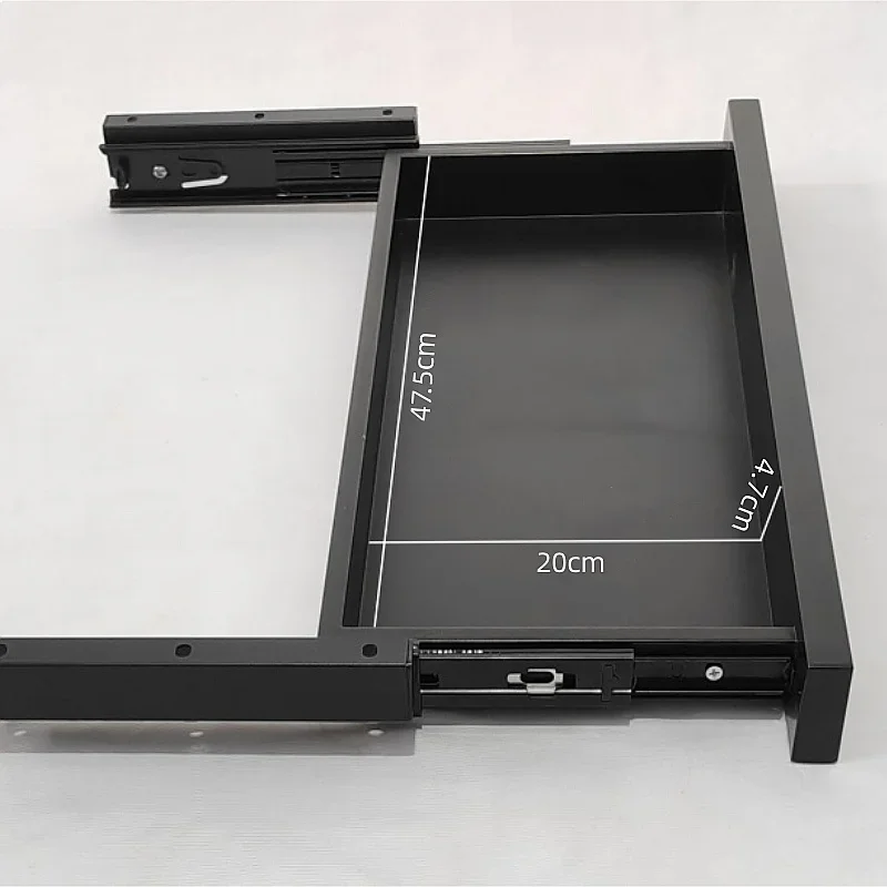 Under Desk Drawer 48cm ABS Organizer Multifunctional Desk Storage Tray Computer Table Slide-Out Storage Rack Mute for Home