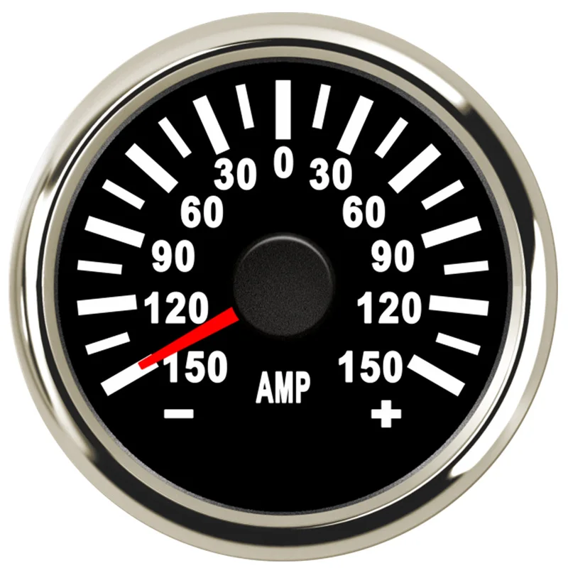 52mm Point Ampere Meters +-150A Ammeters ±75mV Amp Gauges Device with Current Sensors for Auto Boat Vessel Truck