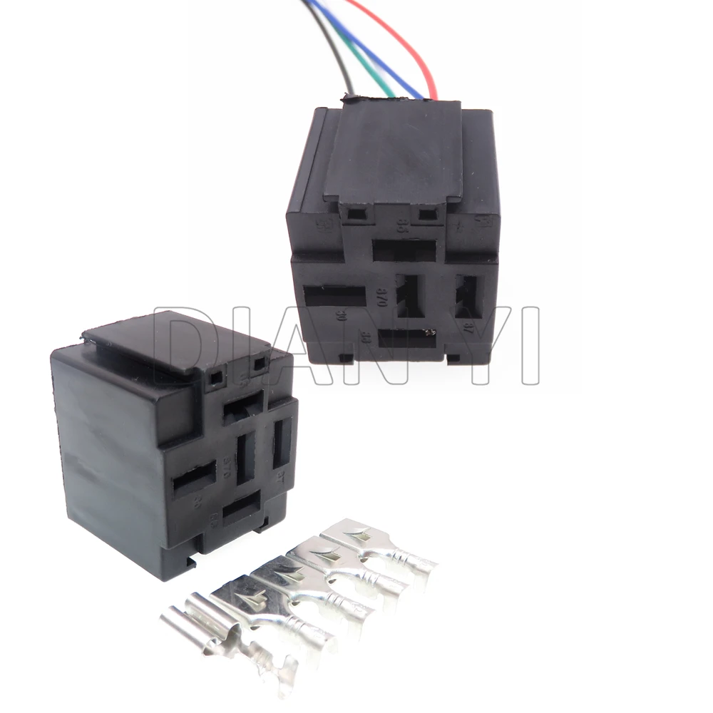 

1 Set 5 Way Starter Auto Plastic Housing Unsealed Relay Wiring Harness Connectors Car High Current Socket With Terminal