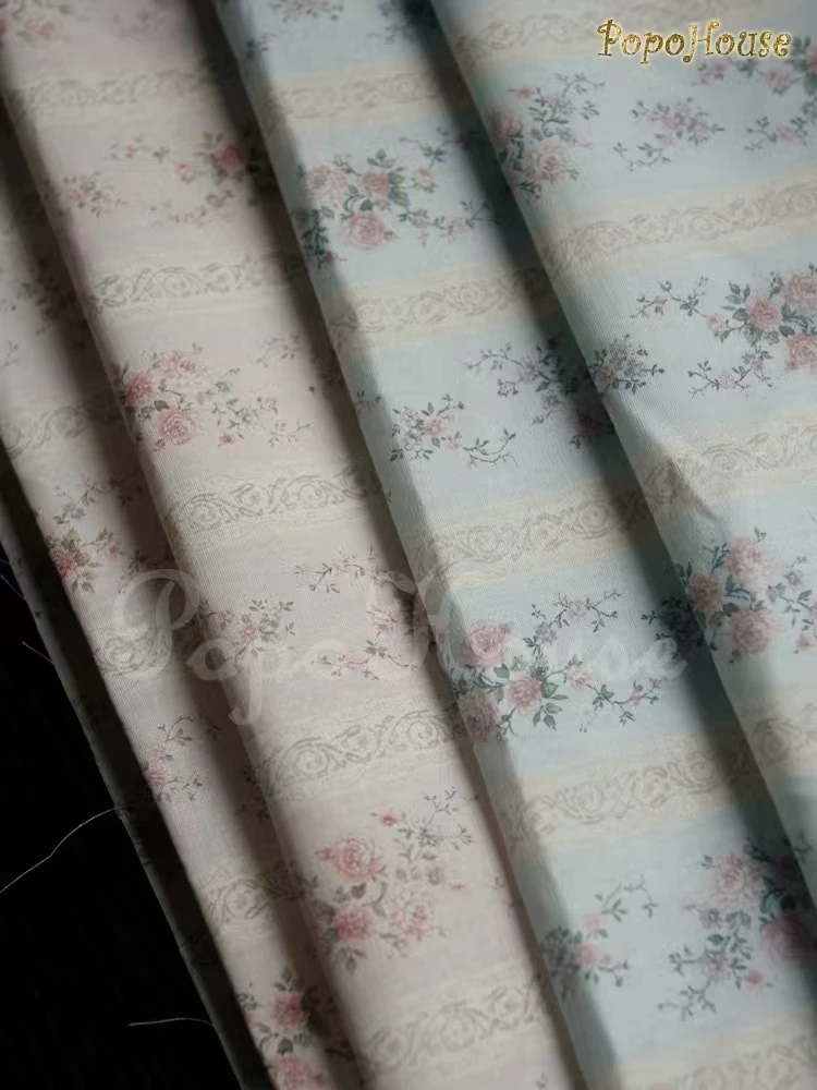 150x50 سنتيمتر أنيقة الوردي الأزرق الفرنسي روز جدار صغير الأزهار نسيج القطن لفساتين JK الملابس الخياطة القماش