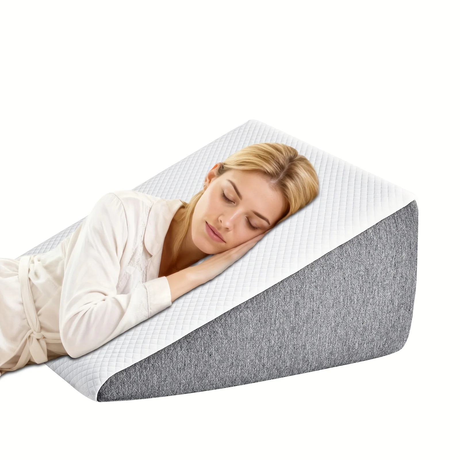 

Wedge Pillow, Body Pillow For Sleep Apnea, Neck Relief, Post Surgery, Sleeping Comfort, Acid Reflux, Heartburn, Back Relief And