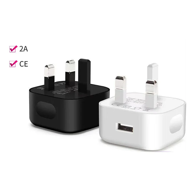 Universal 5V 2A UK Plug 3 Pin USB Wall Charger Adapter Smart phone Charging For Iphone Samsung Huawei Charging Charger