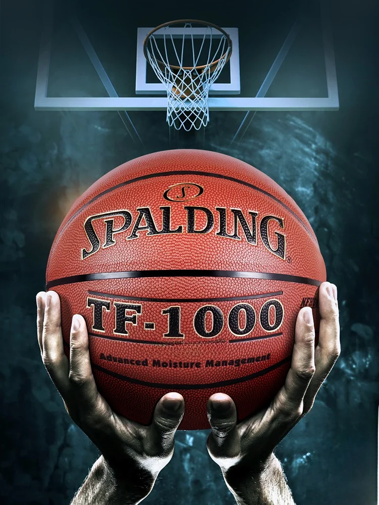 Bola de Basquete Spalding TF1000 Ultra-Leather Número 7 para Competição, Uso Interno e Externo, Resistente ao Desgaste, Suprimentos para Fãs de Esportes e Fitness