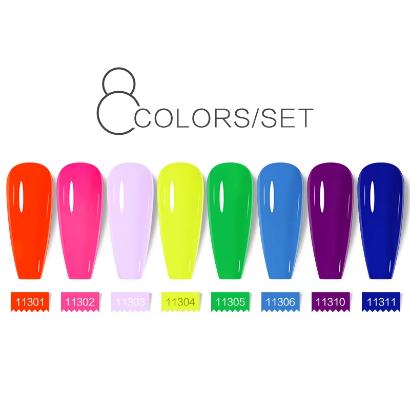 Arte Clavo 15ml Nail Gel Polish Set 8pcs/Set Color Nails Art Soak Off Nail Lacquer Need Top Base Coat UV Hybrid Varnish Manicure