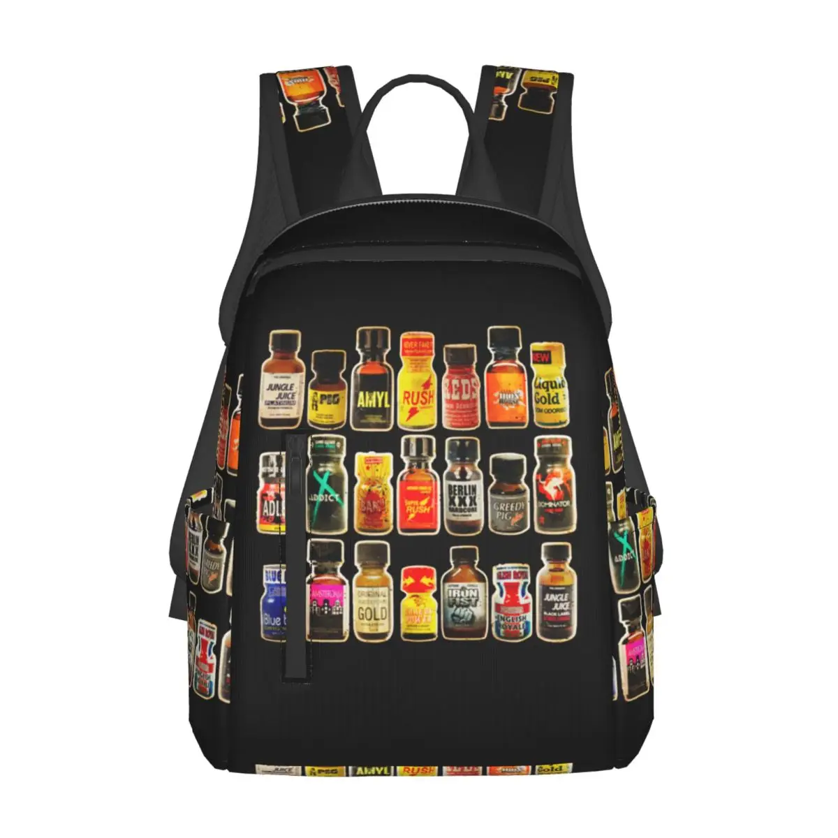 Poppers Bottles Gay Rush Jungle Juice Amyl Inhaler Backpack Daypack Large Capacity Kids BookBag School Bag Shoulder Bags