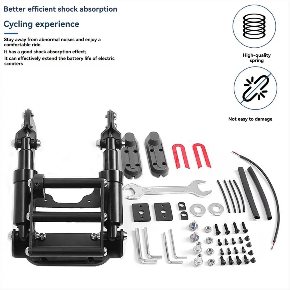 X07A Rear Shock Absorber with Tools for Ninebot Max G30 Electric Scooter Upgraded Rear Suspension Kit Parts Spring Black