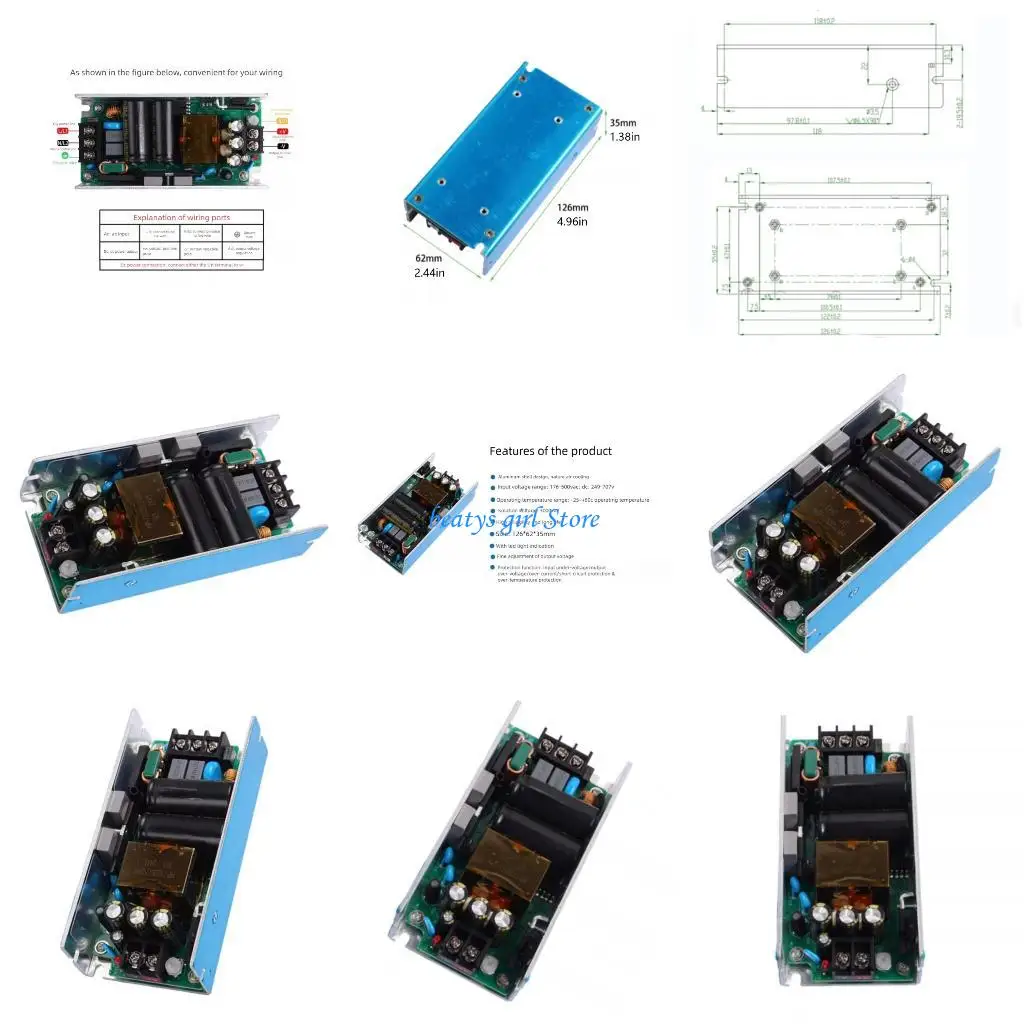 C7AB Placa Conversora Step Down Eficiência 24V 5A para Câmera Vigilância