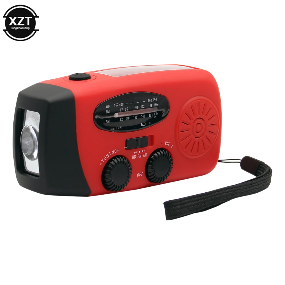 Solar Hand Crank RADIO Receiver Mini Portable AM/FM Weather Radio With Multifunctional Flashlight Emergency Power supply/Bank