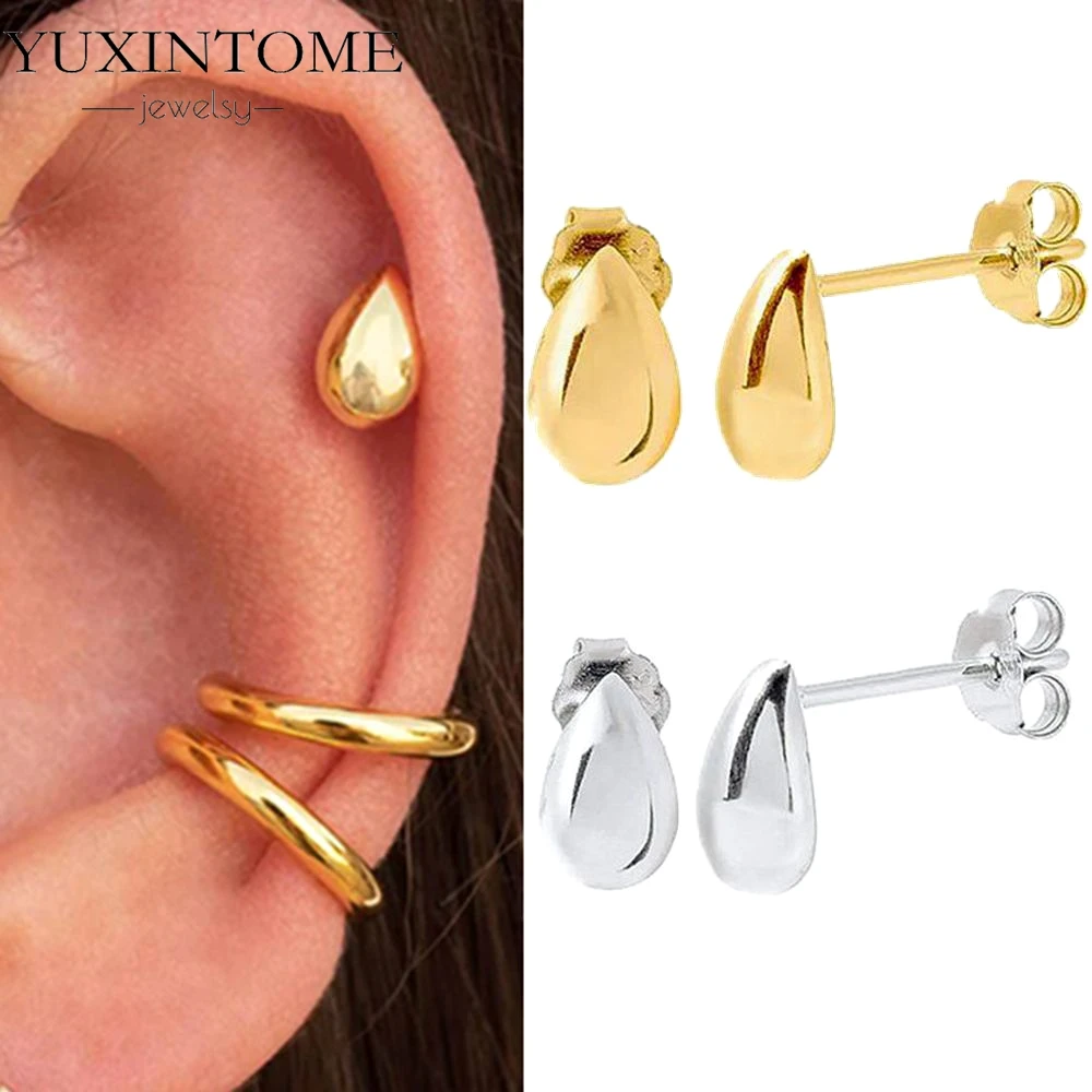 

925 Sterling Silver Ear Needle Light Luxury Simple Gold Silver hoop earrings Classic Style earrings for women Jewelry party