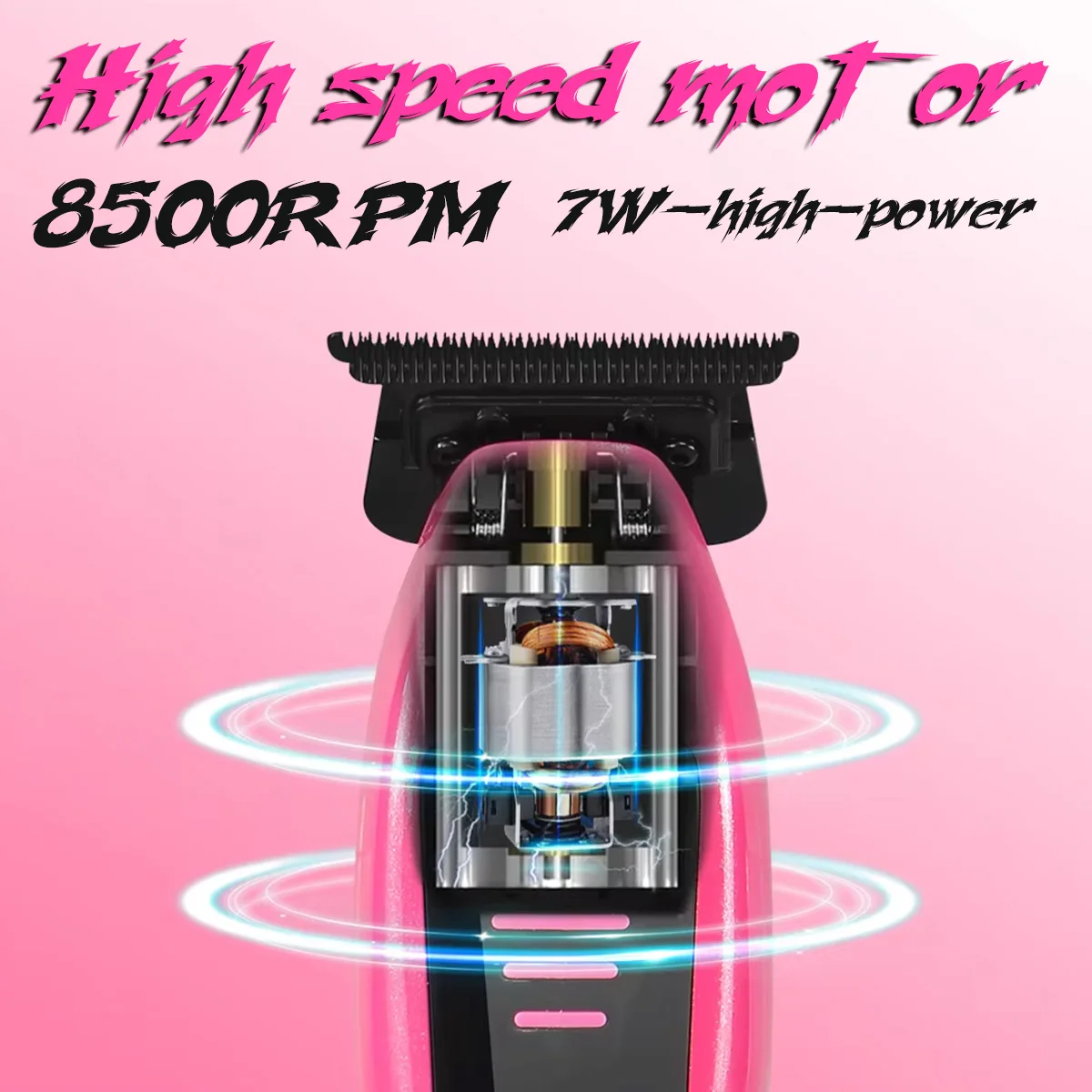HJP D10 7000rpm 1800mAh Professional Men's Hair Trimmer 0 Distance DLC Blade High Speed Low Noise Hair Clipper for Barber