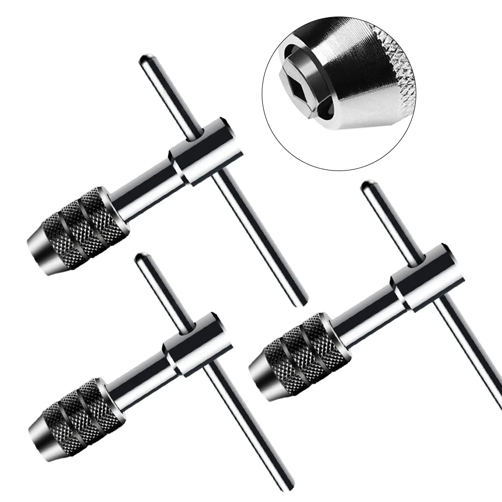 Adjustable M3-8 M5-12 T-Handle Ratchet Tap Wrench Tap Screw Holder Male Thread Metric Plug Mechanical Workshop Tools Hand Tool