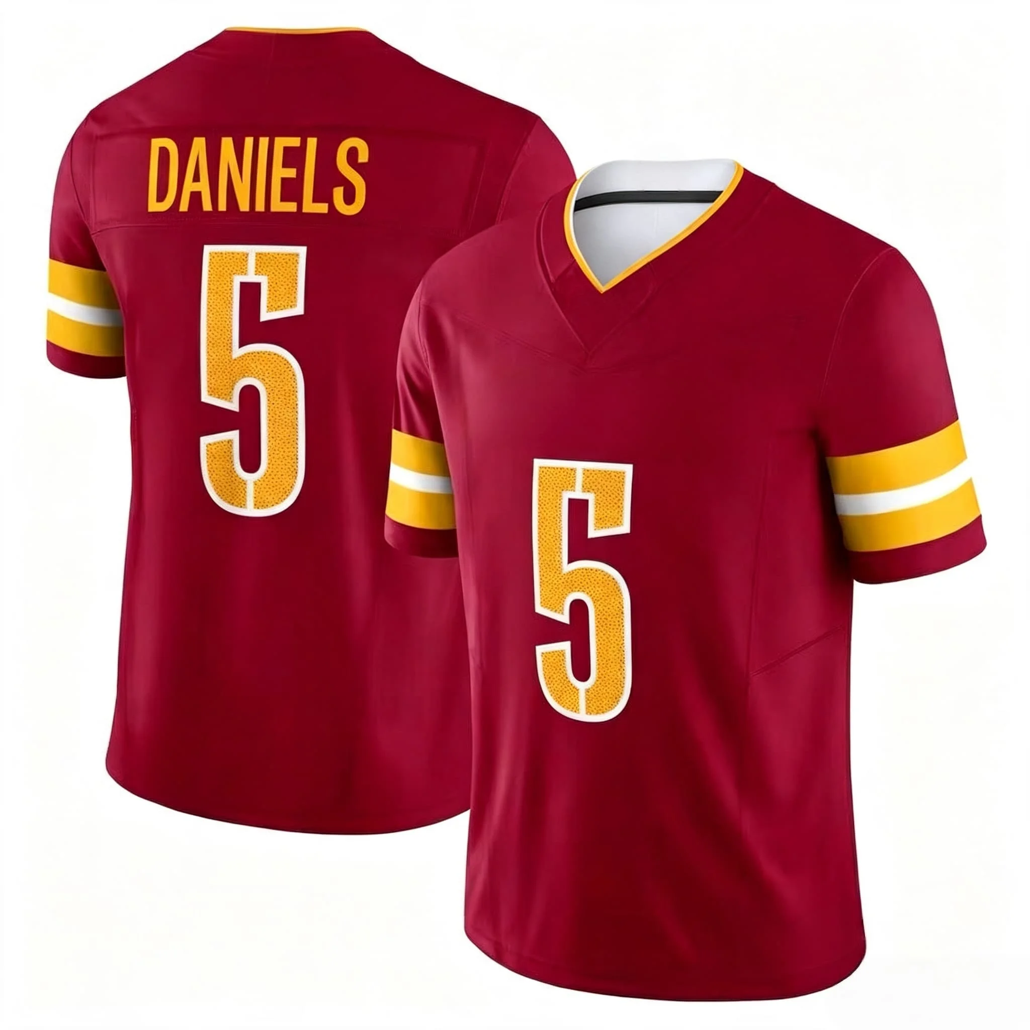 Men #5 Daniels American Football Jersey Quick Dry V‑Neck Short Sleeve Fan Sport Training  Tops Adult Youth Boys Family Matching